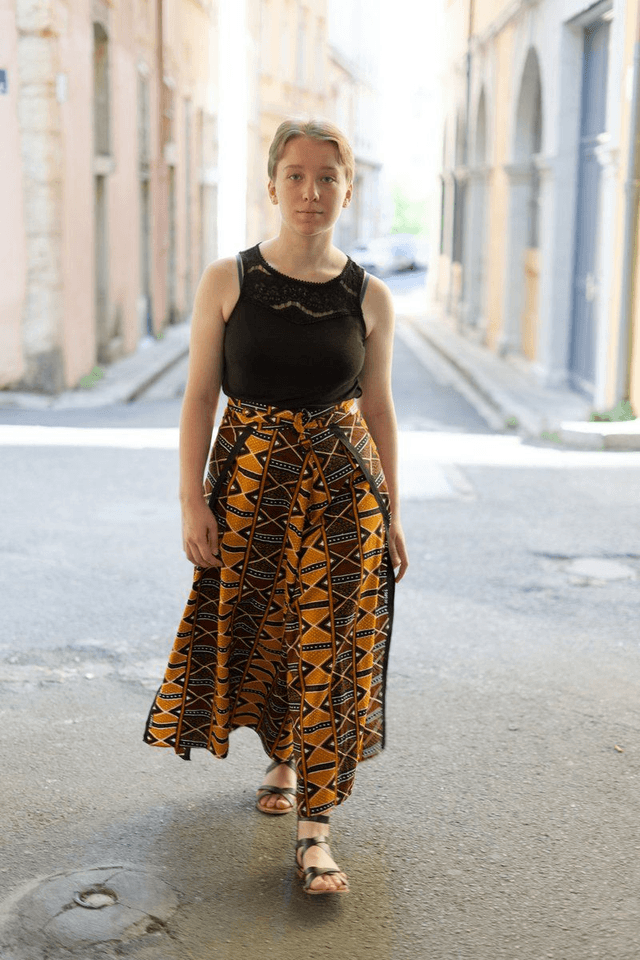 Pantalon portefeuille FOUTA | coton wax | imprimé BOGOLAN