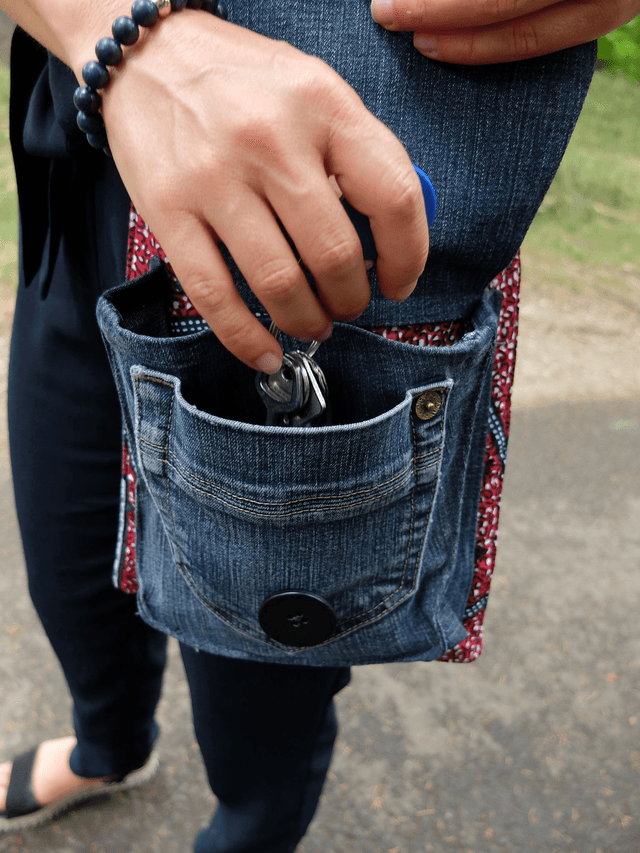 Sacoche YOFF - Jean recyclé et wax | Création unique
