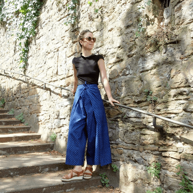 Pantalon portefeuille FOUTA | coton wax | Imprimé TILAPIA