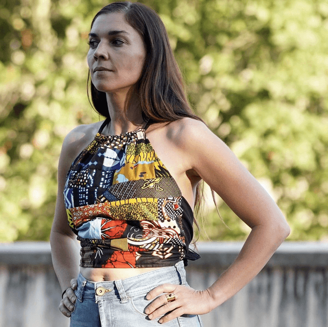 Top dos nu CASAMANCE - Patchwork wax et coton bio