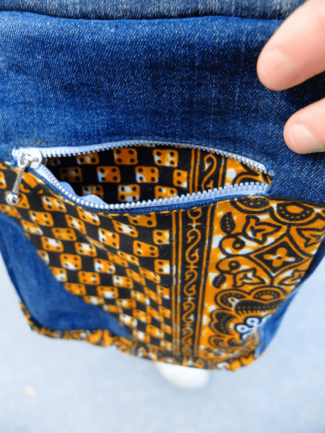 Sacoche MEDINA - Jean recyclé et wax | Création unique