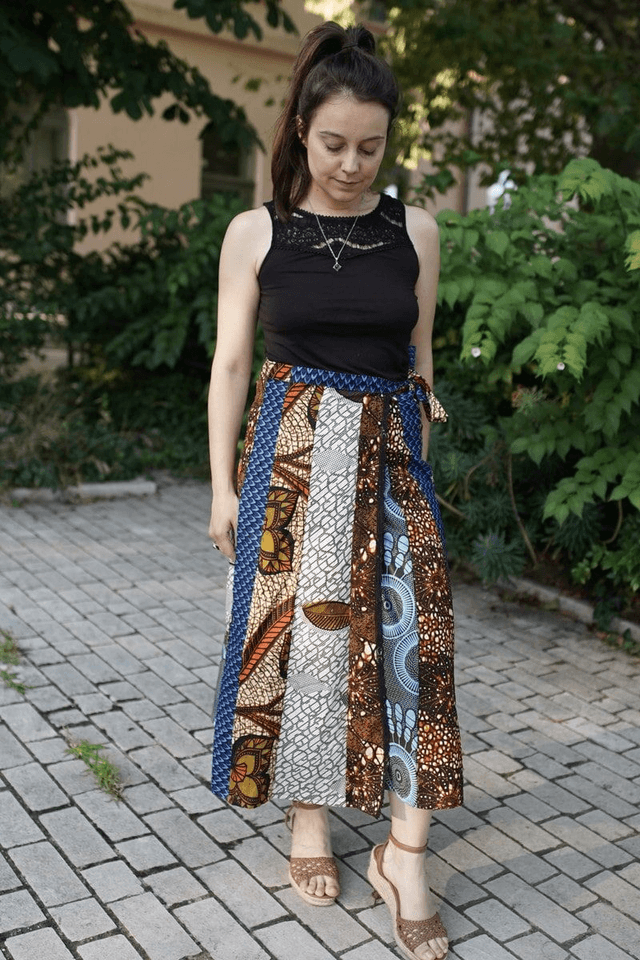 Jupe NGAPAROU - Patchwork coton wax