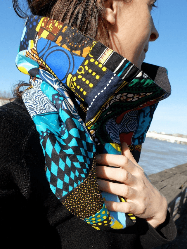 Maxi cache-cou SËTU - Patchwork wax & laine