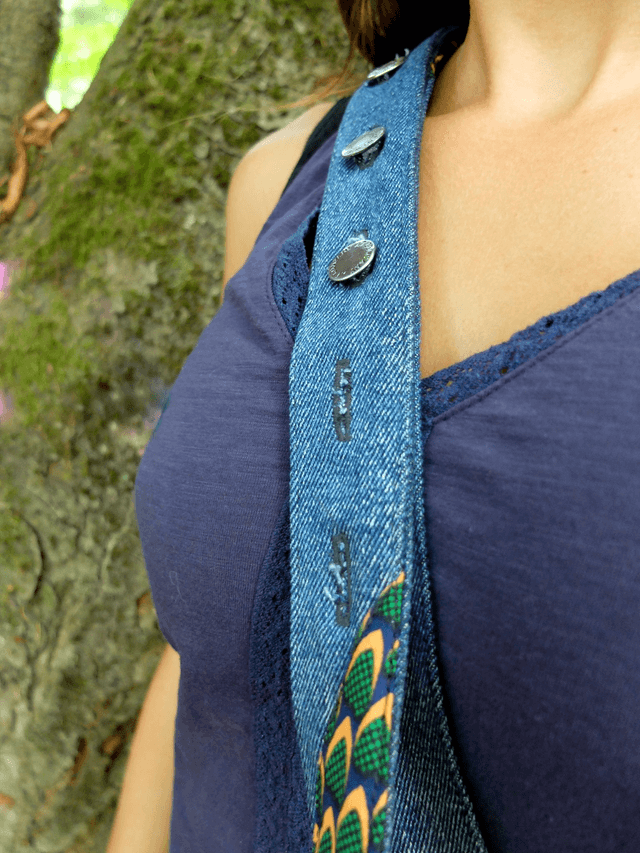 Sacoche MEDINA - Jean recyclé et wax | Création unique