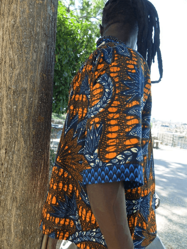 Veste kimono unisexe - Coton wax - Imprimé WËLE