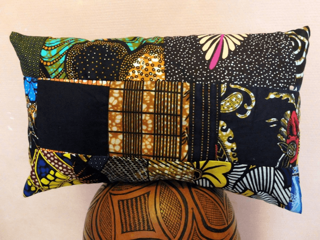 Housse de coussin KËR - 30x50cm - Patchwork wax