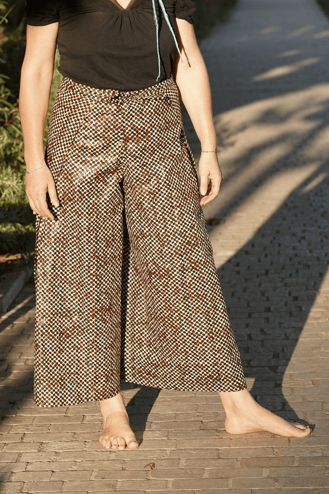 Pantalon portefeuille FOUTA | coton wax | imprimé KAFE