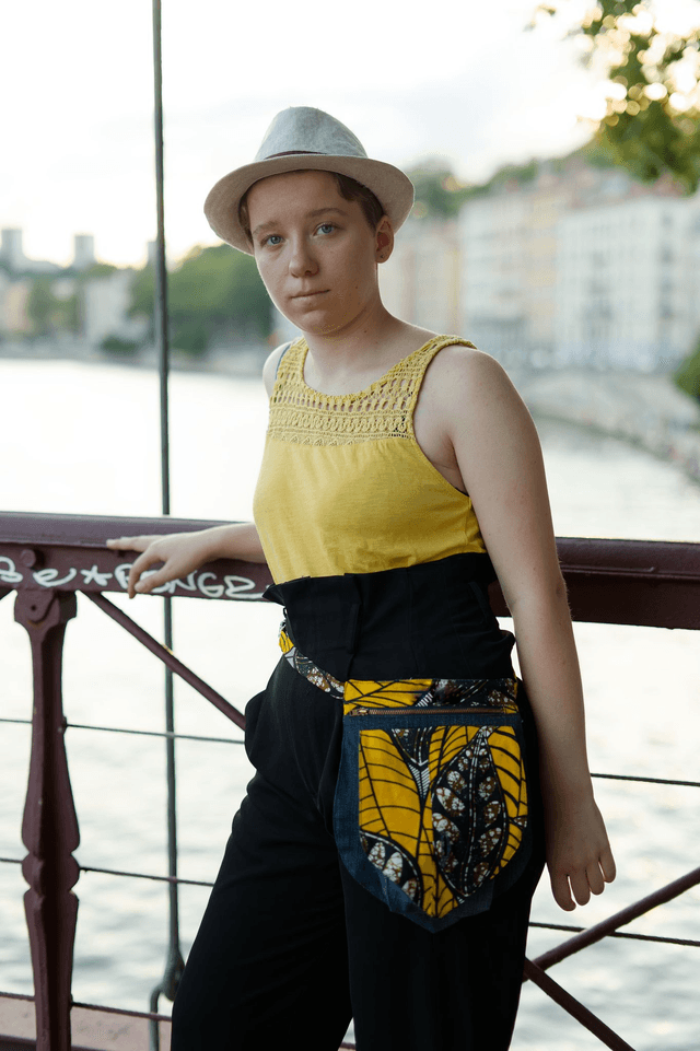 Sacoche YOFF - Jean recyclé et wax | Création unique