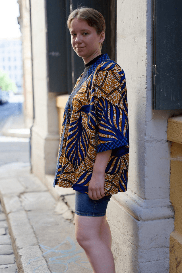 Veste kimono unisexe - Coton wax - Imprimé SAMB
