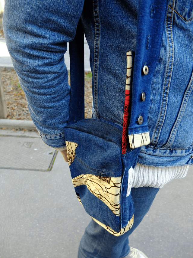 Sacoche MEDINA - Jean recyclé et wax | Création unique