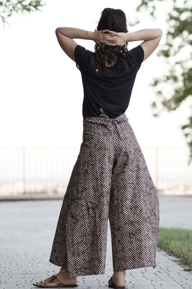 Pantalon portefeuille FOUTA | coton wax | imprimé KAFE