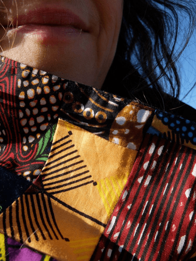 Maxi cache-cou SËTU - Patchwork wax & laine 