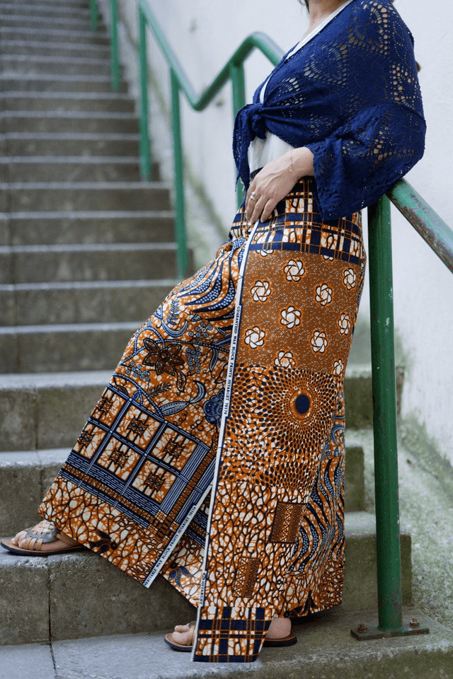 Pantalon portefeuille FOUTA | coton wax | imprimé DJOUDJ