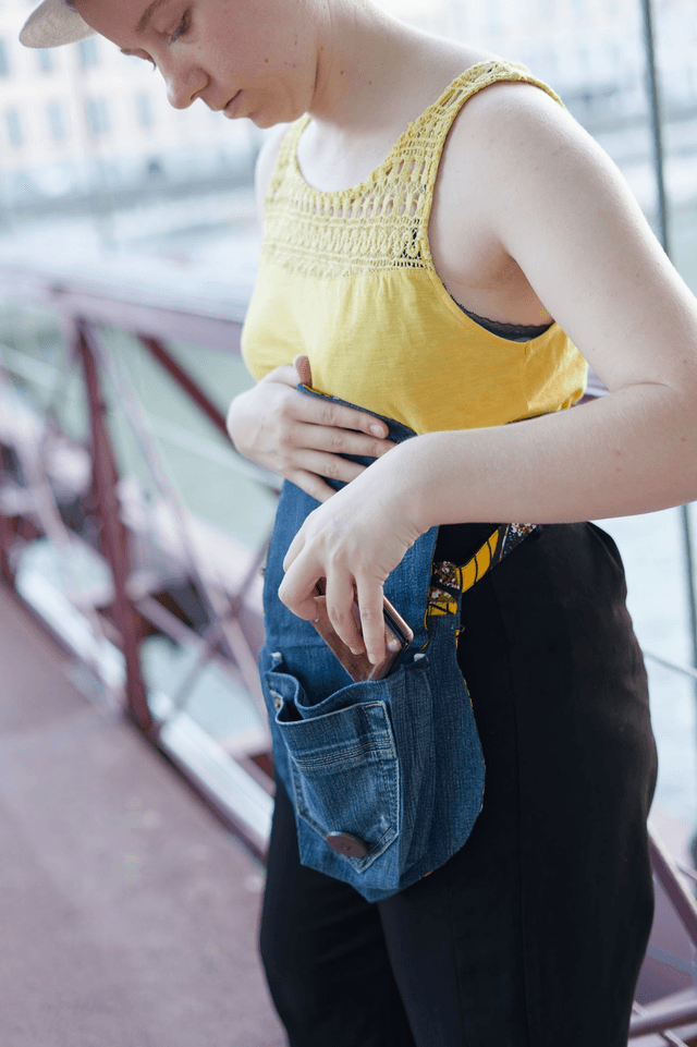Sacoche YOFF - Jean recyclé et wax | Création unique