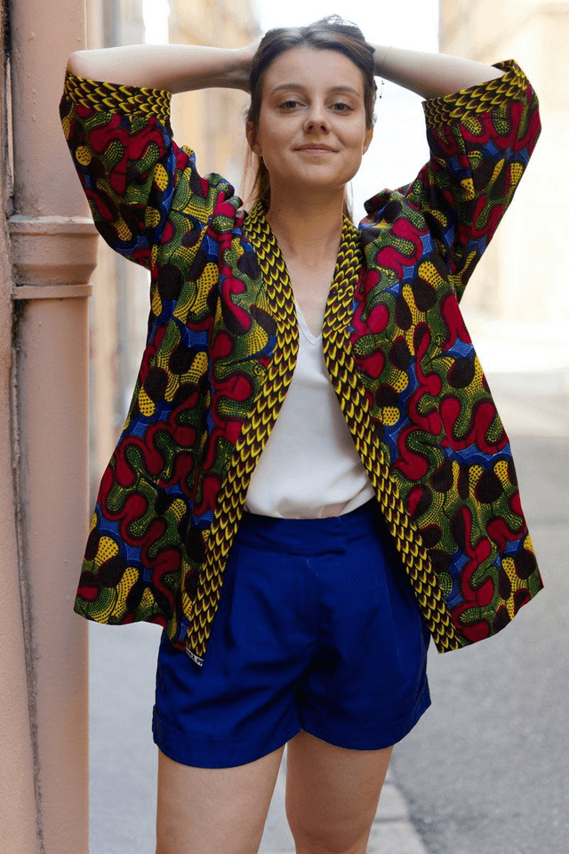 Veste kimono unisexe - Coton wax - Imprimé SUXALI