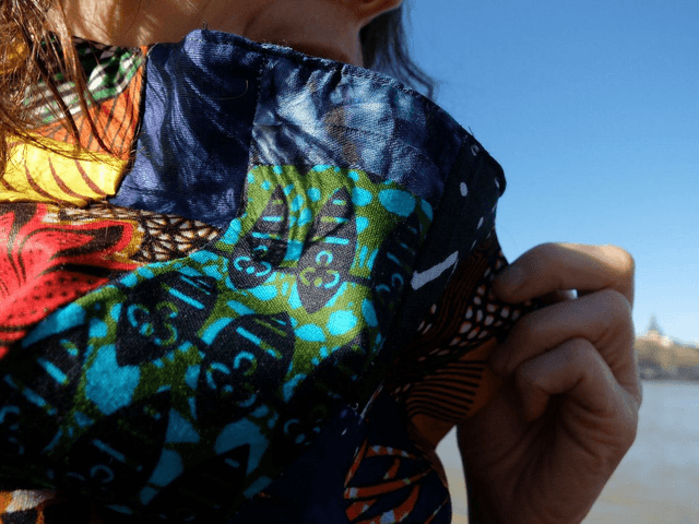 Maxi cache-cou SËTU - Patchwork wax & laine 