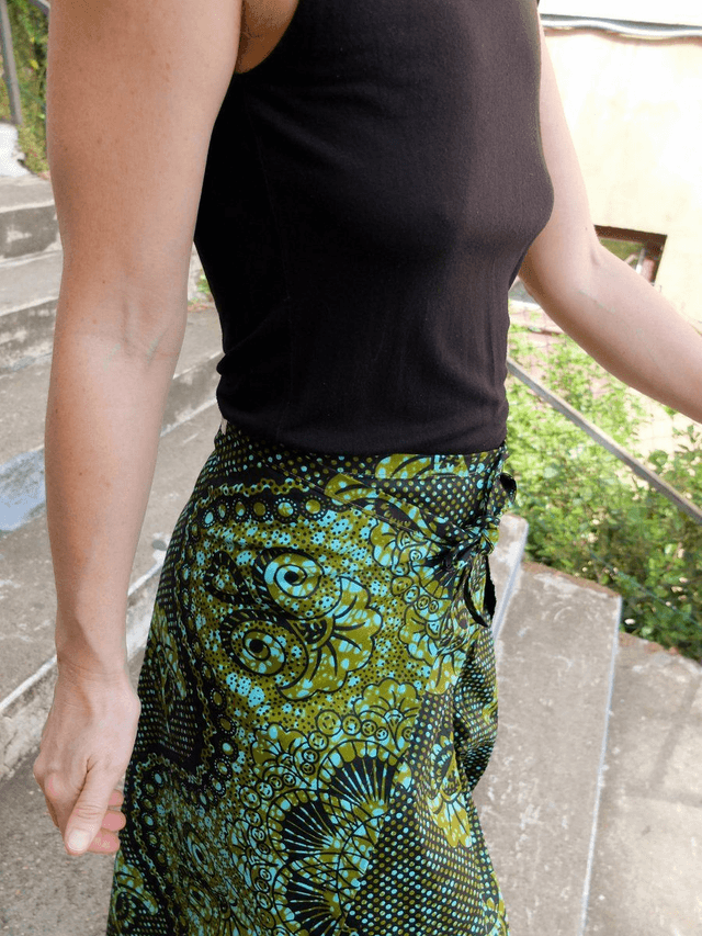 Pantalon portefeuille FOUTA | coton wax | imprimé BUNT BU KAKI