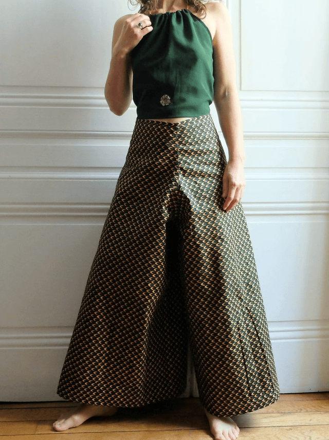 Pantalon portefeuille FOUTA | coton wax | Imprimé TILAPIA