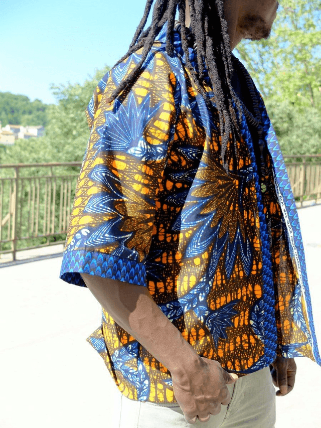 Veste kimono unisexe - Coton wax - Imprimé WËLE