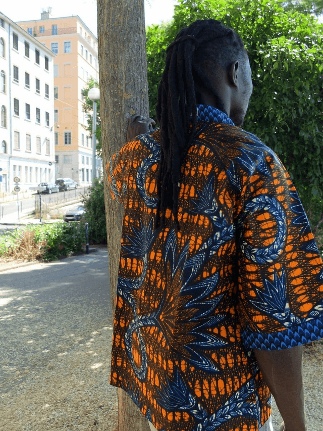 Veste kimono unisexe - Coton wax - Imprimé WËLE