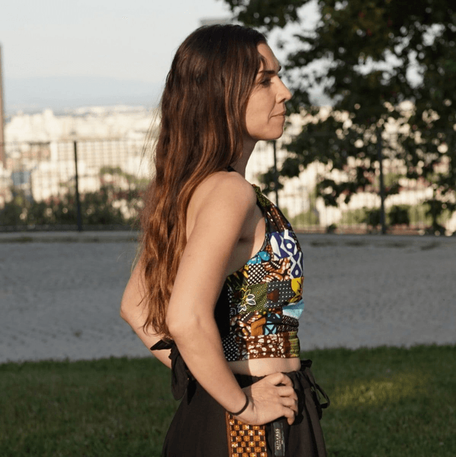 Top dos nu CASAMANCE - Patchwork wax et coton bio