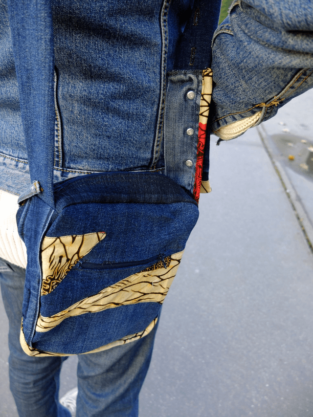 Sacoche MEDINA - Jean recyclé et wax | Création unique