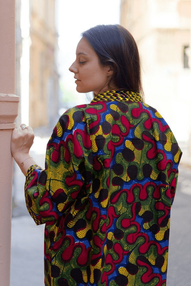 Veste kimono unisexe - Coton wax - Imprimé SUXALI