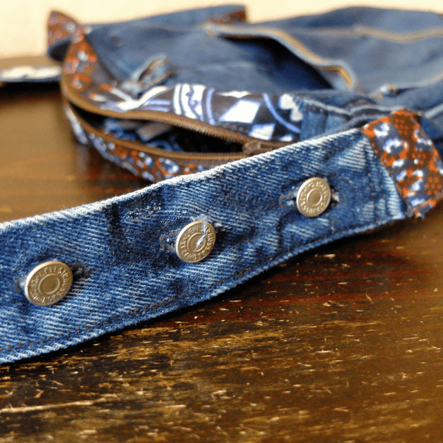 Sacoche MEDINA - Jean recyclé et wax | Création unique