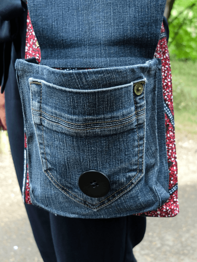 Sacoche YOFF - Jean recyclé et wax | Création unique