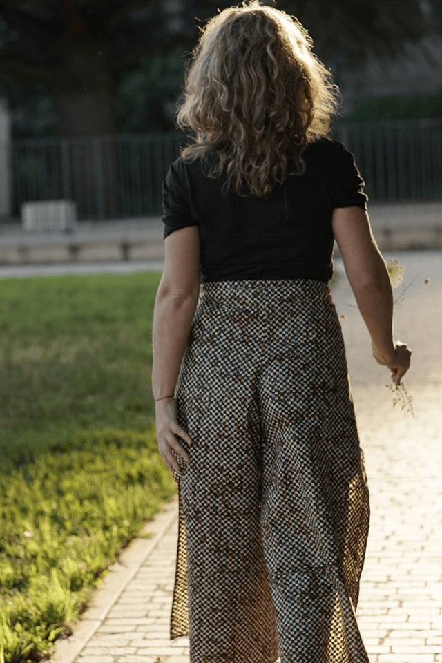 Pantalon portefeuille FOUTA | coton wax | imprimé KAFE
