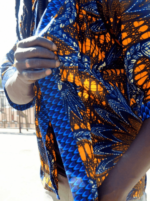 Veste kimono unisexe - Coton wax - Imprimé WËLE
