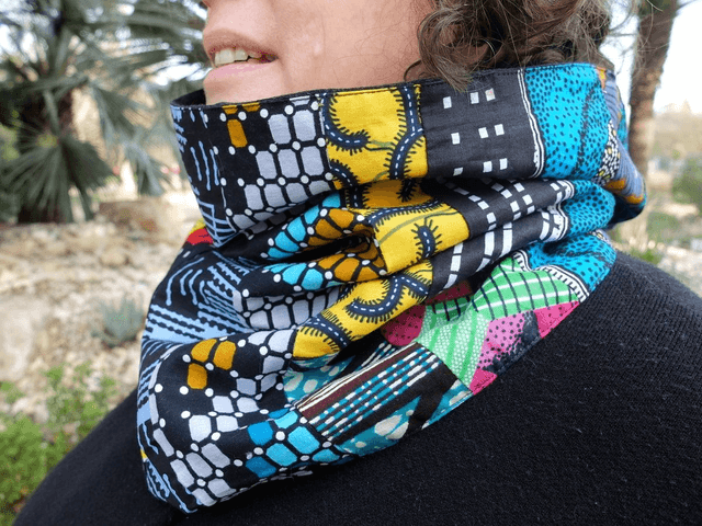 Maxi cache-cou SËTU - Patchwork wax &amp; laine